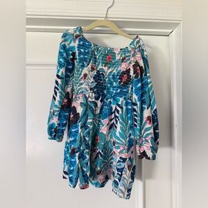 Lilly Pulitzer Blue and Pink Smocked Dress